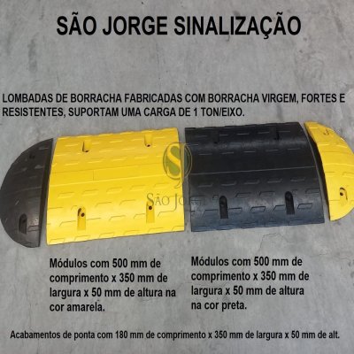 Lombada de Borracha 5 cm de Altura 15 Toneladas Eixo